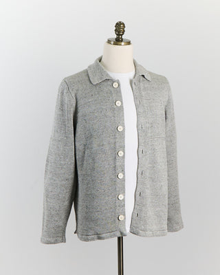 Inis Meain Signature 100% Washed Linen Light Grey Mix Shirt Jacket Grey 0