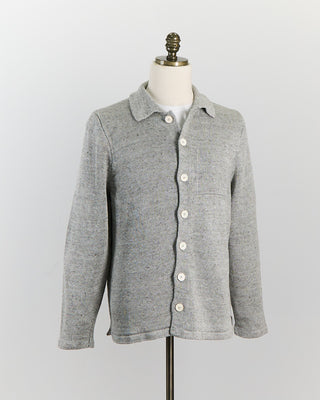 Inis Meain Signature 100% Washed Linen Light Grey Mix Shirt Jacket Grey 0 4