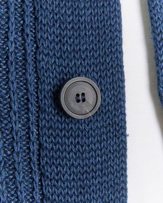 Inis Meain Reverse Linen Boatbuilder Jacket Sweater Navy 0 5