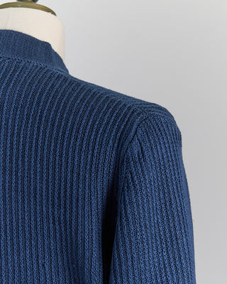 Inis Meain Reverse Linen Boatbuilder Jacket Sweater Navy 0 6