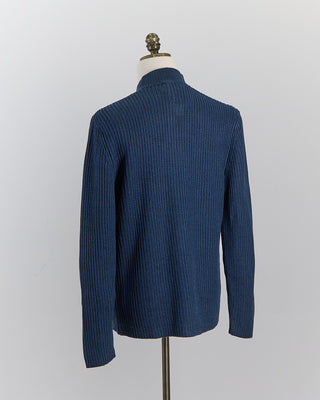 Inis Meain Reverse Linen Boatbuilder Jacket Sweater Navy 0 7