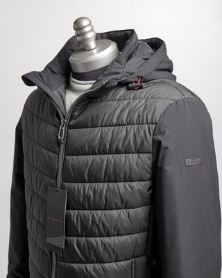Bugatti Mid Weight Quilted Hoodie Puffer Jacket Black  2