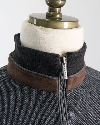 Bugatti Smart Casual Easy Care Quarter Zip Sweater Grey 1784