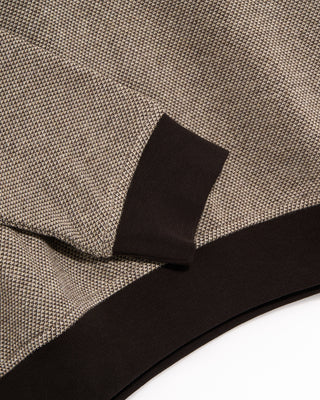 Bugatti Jacquard Jersey Sporty Quarter Zip Sweater Tan  Brown 7 4800