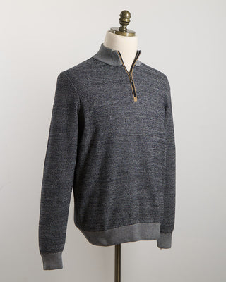 Bugatti Static Sporty Quarter Zip Sweater Navy 1565