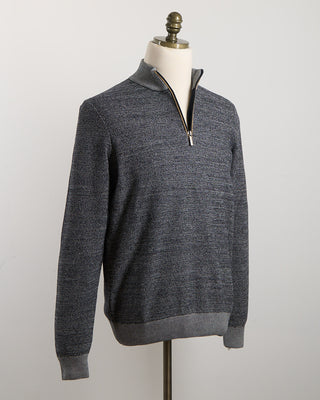 Bugatti Static Sporty Quarter Zip Sweater Navy 1566