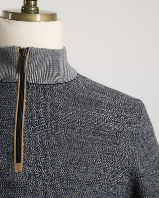 Bugatti Static Sporty Quarter Zip Sweater Navy 1569