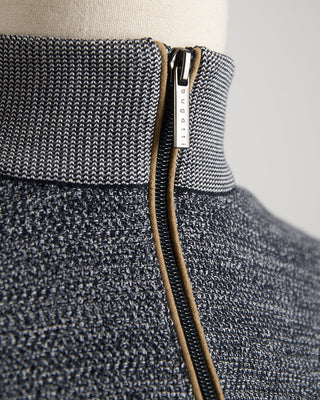 Bugatti Static Sporty Quarter Zip Sweater Navy 1570