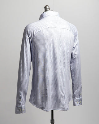 Desoto Checkerboard Print Jersey Knit Shirt Light Blue 