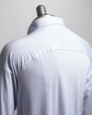 Desoto Checkerboard Print Jersey Knit Shirt Light Blue  1