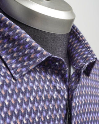 Desoto Feather Print Jersey Knit Shirt Multi  4