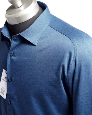 Desoto Pique Solid Jersey Knit Shirt Blue  3