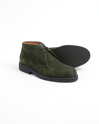 Heschung Forest Green Hydrovelours Suede Genet Chukkas Green  1