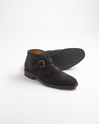 Heschung New Chene Monkstrap Hydrovelours Water Resistant Chukka Brown 2140