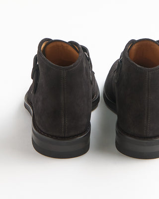 Heschung New Chene Monkstrap Hydrovelours Water Resistant Chukka Brown 2144