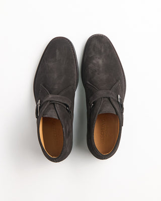 Heschung New Chene Monkstrap Hydrovelours Water Resistant Chukka Brown 2145