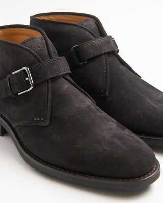 Heschung New Chene Monkstrap Hydrovelours Water Resistant Chukka Brown 2146