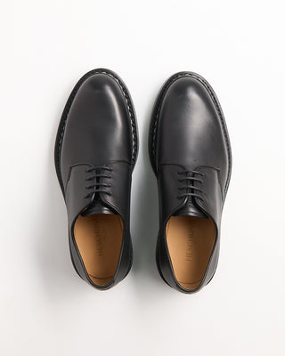 Heschung Crocus Reverse Welted Anilcalf Leather Derby Shoes Black 2132