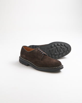 Heschung Crocus Reverse Welted Hydrovelours Water Resistant Derby Shoes Coffee 2133