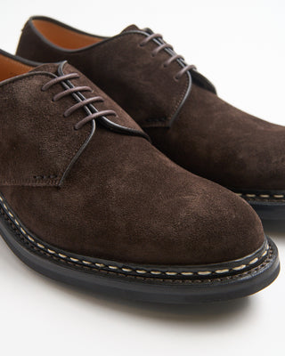 Heschung Crocus Reverse Welted Hydrovelours Water Resistant Derby Shoes Coffee 2138