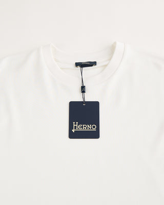 Herno Jersey Knit Short Sleeve Crew Neck T Shirt White 3 1769