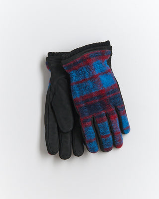 Hestra Noah Plaid Flannel Mix Media Winter Gloves Navy 1 1