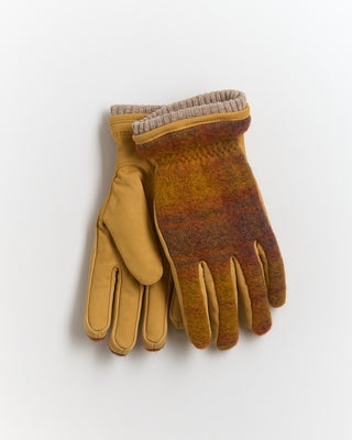 Hestra Noah Plaid Flannel Mix Media Winter Gloves Mustard 1