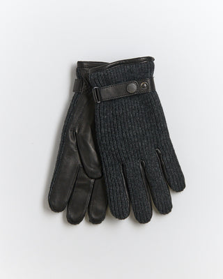 Hestra Christopher Knit Wool Backhand Leather Gloves Black 1