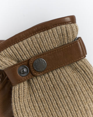 Hestra Christopher Knit Wool Backhand Leather Gloves Tan  Brown 1 1