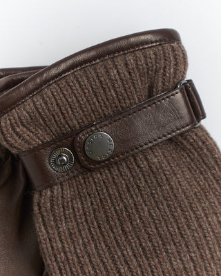 Hestra Christopher Knit Wool Backhand Leather Gloves Brown 1