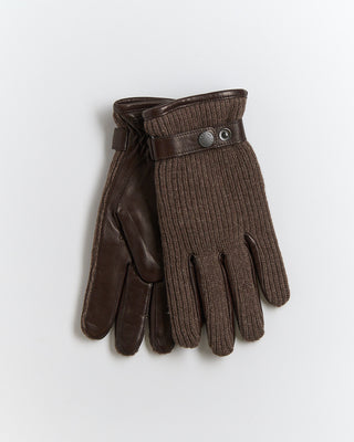Hestra Christopher Knit Wool Backhand Leather Gloves Brown 1 2