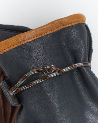 Hestra Wakayama Two Tone Leather Gloves Navy  Brown 1 1