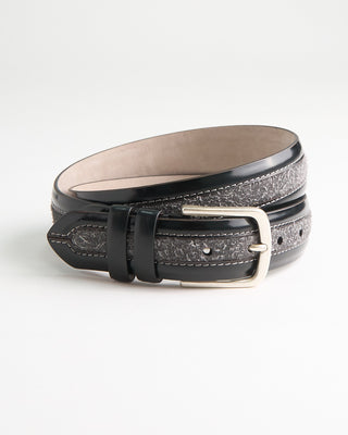 Leyva Faded Cowhide  Suede Leather Belt Grey  Black  1