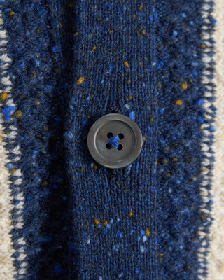 Gallia Striped Donegal Merino Casual Sweater Jacket Multi 116