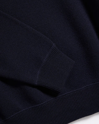 Gallia Dense Merino Wool Jersey Athletic Crewneck Navy 13 5439