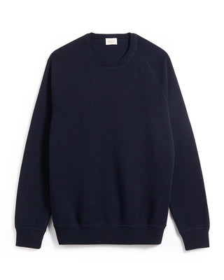 Gallia Dense Merino Wool Jersey Athletic Crewneck Navy 5 5436