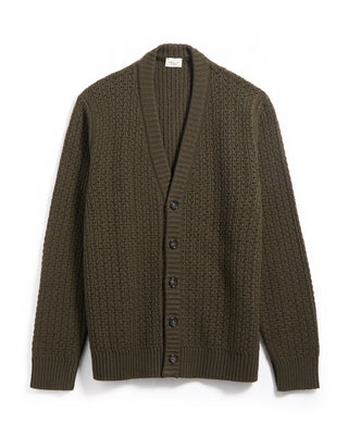 Gallia Broken Cableknit Cardigan Olive 5 5477