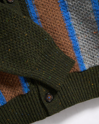 Gallia Bowling Stripe Jacquard Knit Cardigan Shirt Multi 6 5475