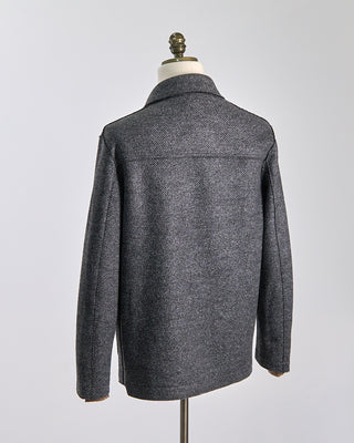 Harris Wharf London Jacquard Twill Stretch Knit Utility Jacket Grey 562