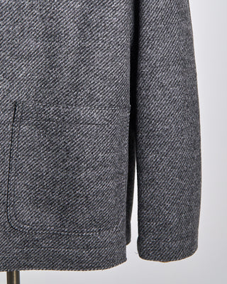 Harris Wharf London Jacquard Twill Stretch Knit Utility Jacket Grey 564