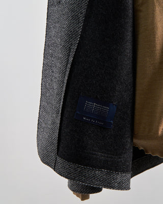 Harris Wharf London Jacquard Twill Stretch Knit Utility Jacket Grey 565