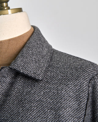 Harris Wharf London Jacquard Twill Stretch Knit Utility Jacket Grey 568