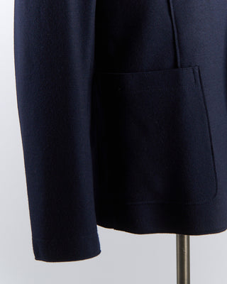 Harris Wharf London Superfine Merino Stretch Knit Sweater Blazer Navy 2672 5