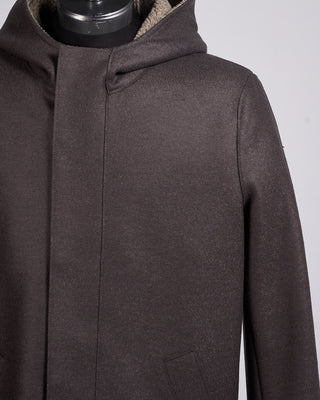 Harris Wharf London Pressed Wool  Boucle Parka Graphite 4 2271
