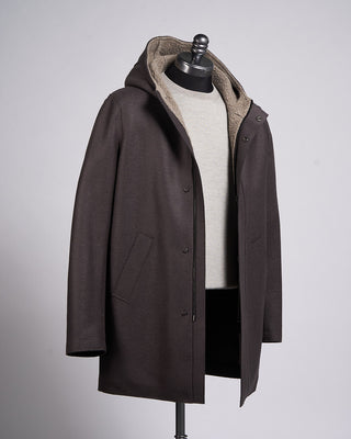Harris Wharf London Pressed Wool  Boucle Parka Graphite 7 2266