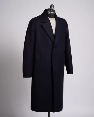 Harris Wharf London Pressed Wool Top Coat Navy 2 2275