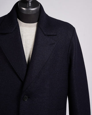 Harris Wharf London Pressed Wool Top Coat Navy 3 2278