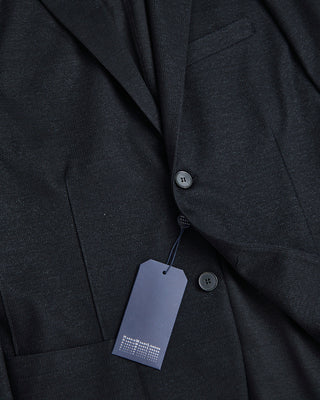 Harris Wharf London Men 2B. Blazer Linen Blend Black 0 1