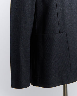 Harris Wharf London Heathered Knit Soft Black Blazer Black  3