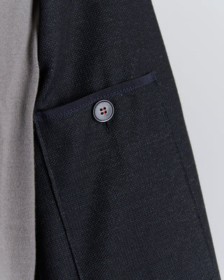 Harris Wharf London Heathered Knit Soft Black Blazer Black  7